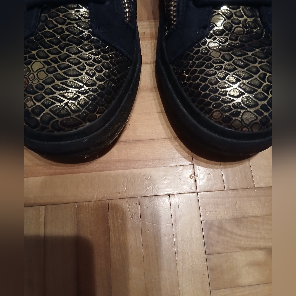 Guiseppe Zanotti Black and Gold Phyton High-Top Sneakers.Size US9 - Picture 8 of 12